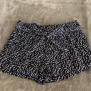 Forever 21 Navy and white polka dot fabric shorts